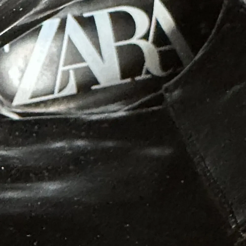 Zara Black Croc Embossed Combat Boots Platform Lug Sole Lace Up EU 39 US 8 - Picture 12 of 12